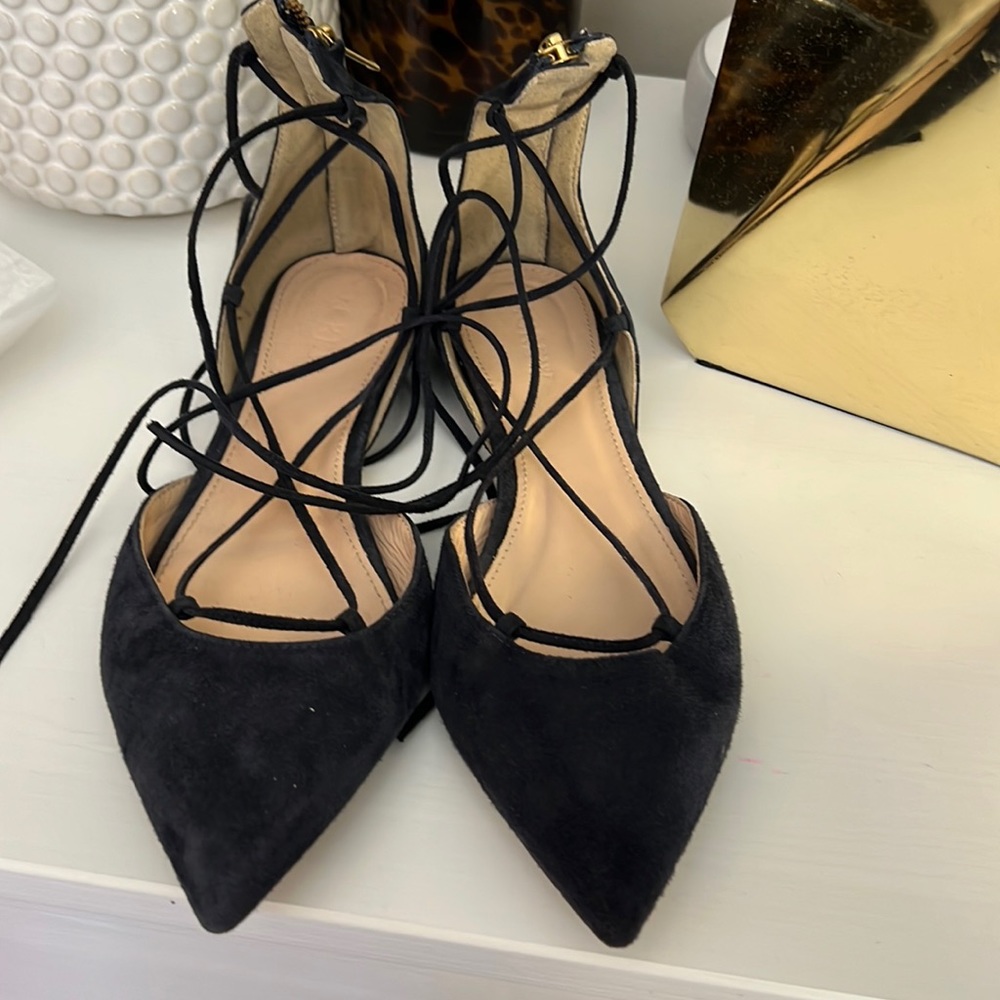 J.Crew Lace up Suede Flats